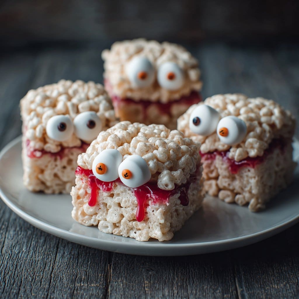 Marshmallow Rice Krispies Halloween Brains