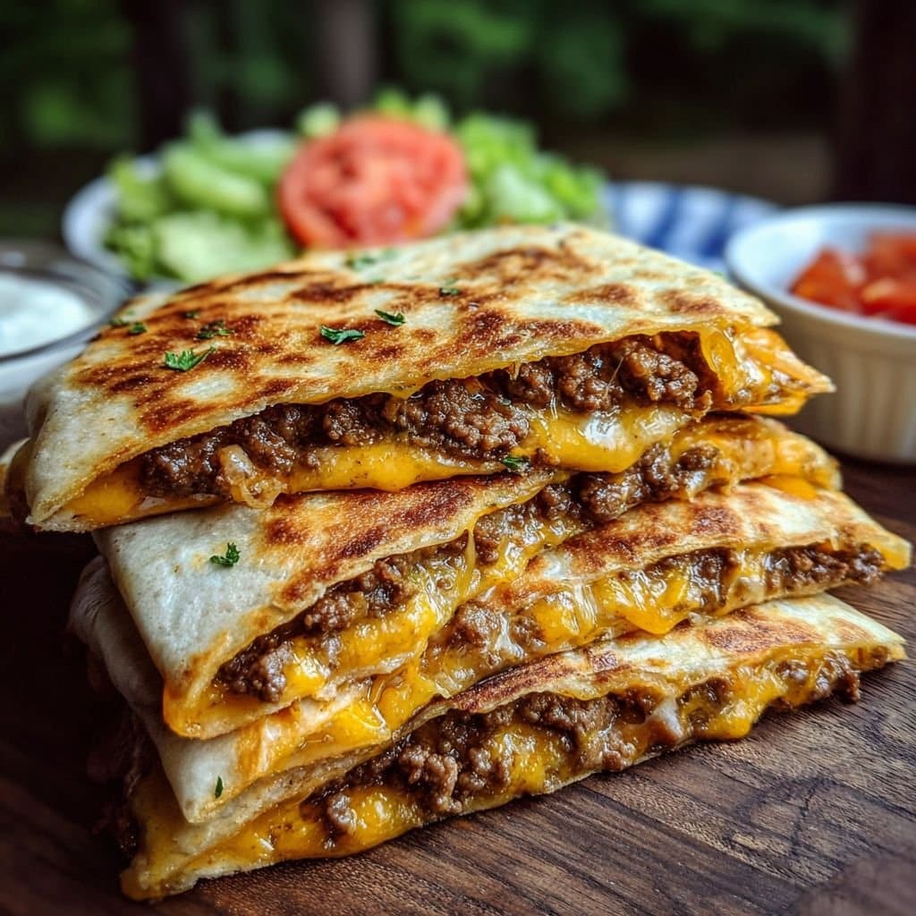 Melty Cheeseburger Quesadilla