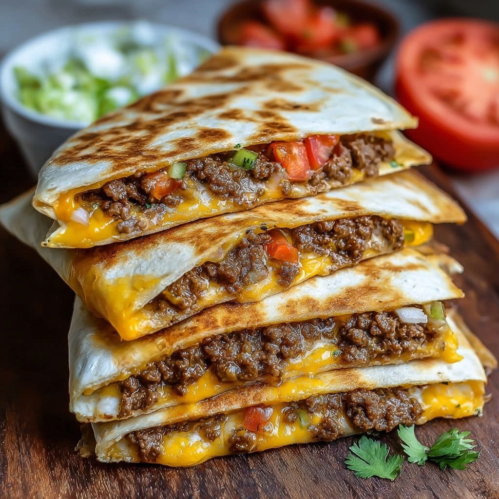 Melty Cheeseburger Quesadilla