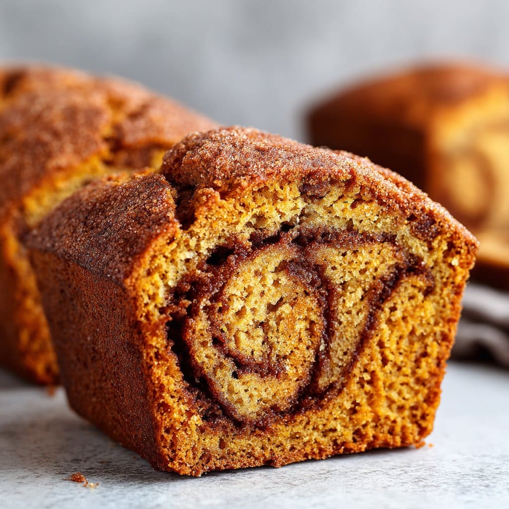 Mini Pumpkin Bread with Cinnamon Swirl
