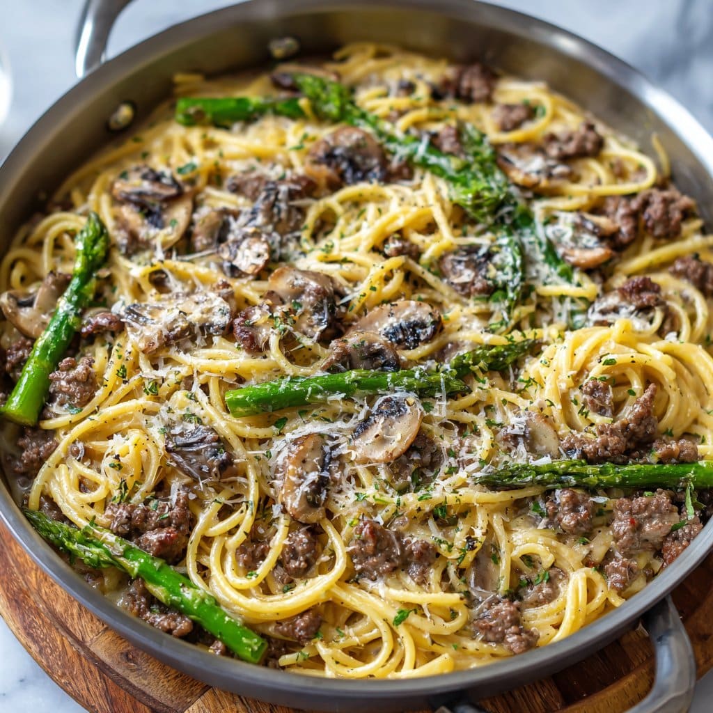 One-Pot Creamy Beef and Garlic Butter Pasta