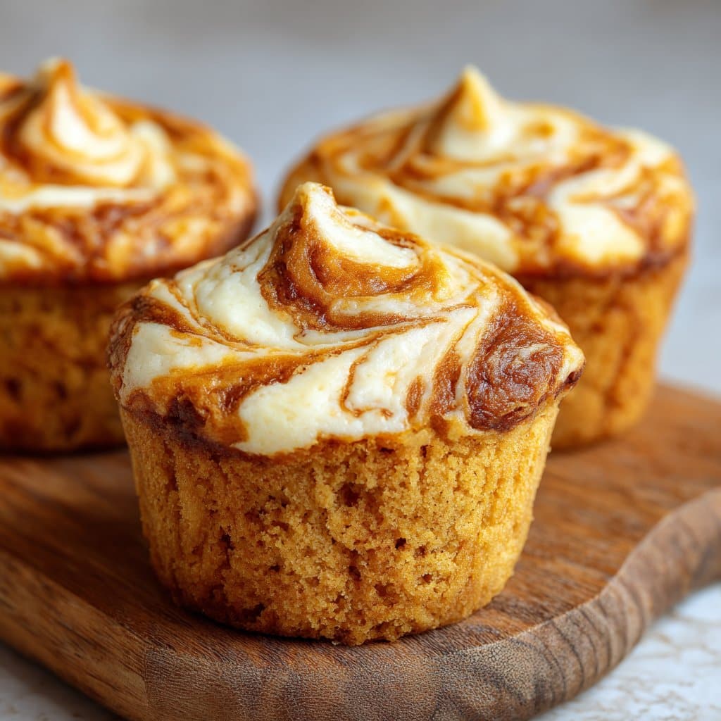 Pumpkin Cheesecake Muffins Swirled recipe