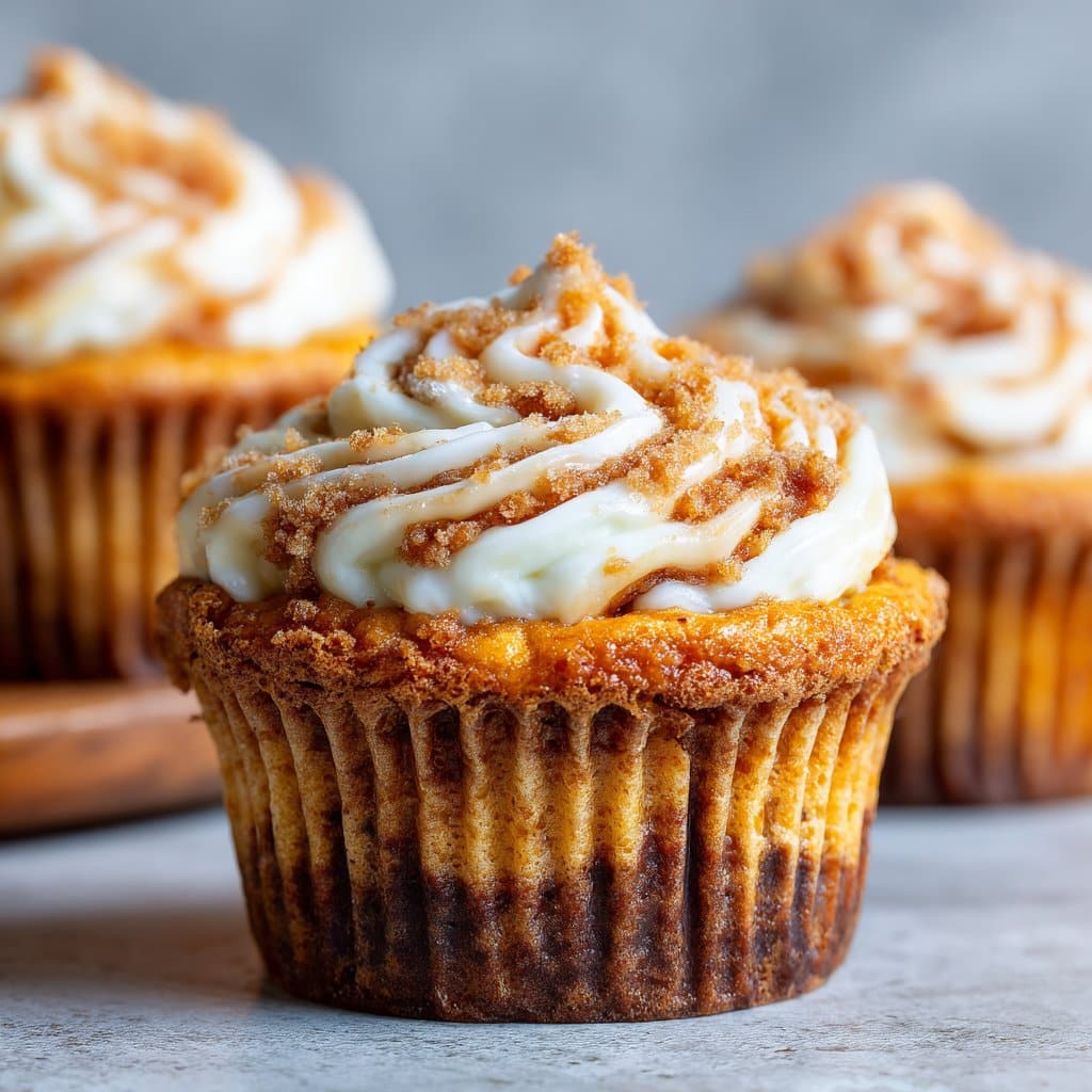 Pumpkin Cheesecake Muffins Swirled
