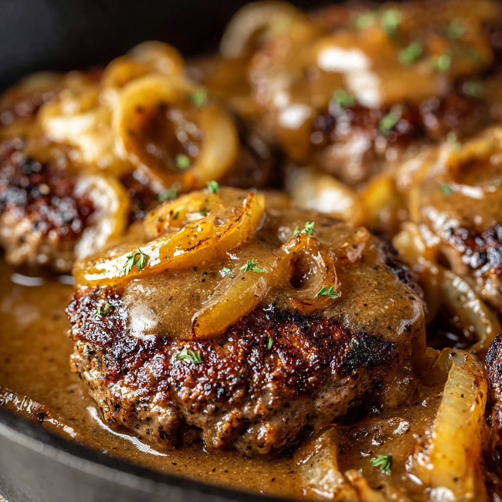 Hamburger Steaks with Onion Gravy