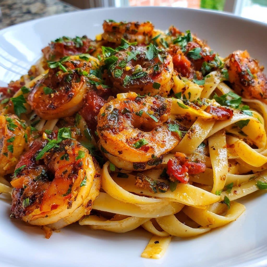 Spicy Jamaican Shrimp Pasta Dinner