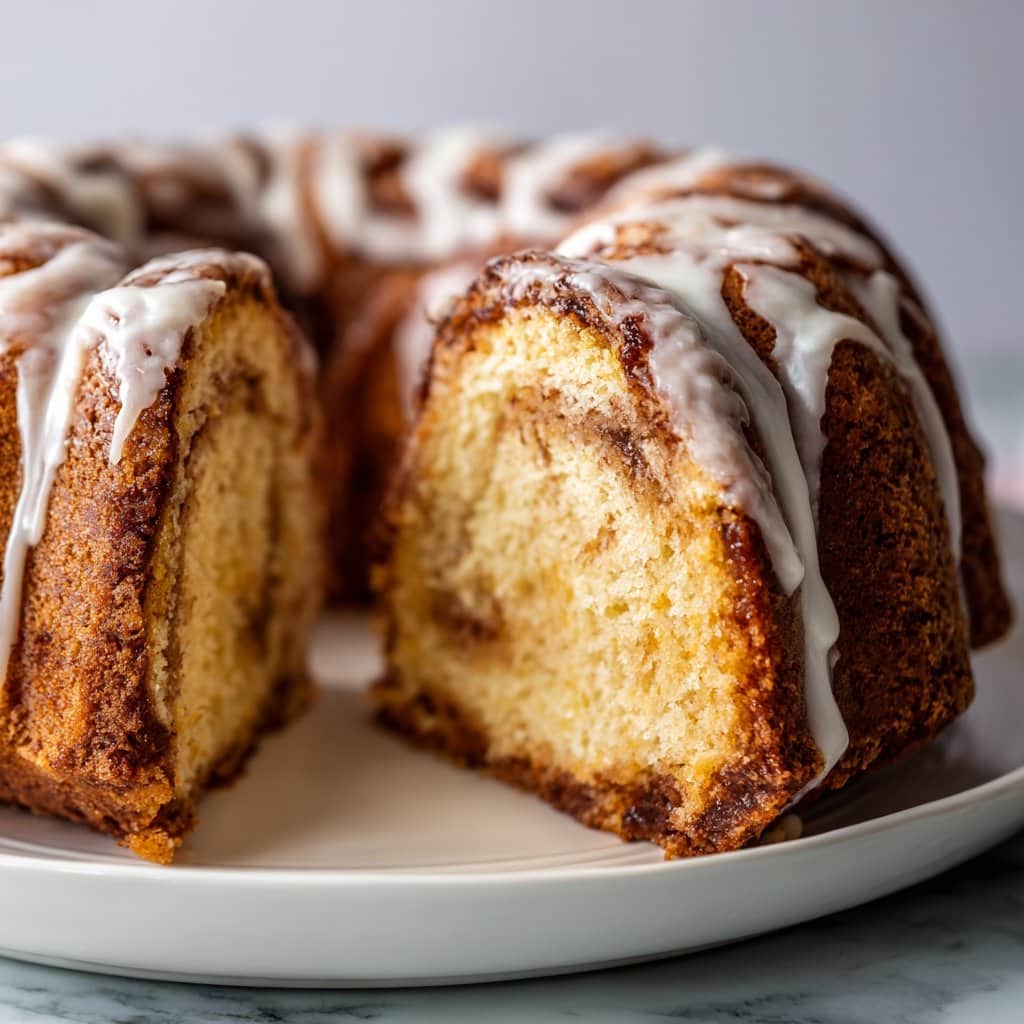 Soft Cinnamon Roll Cake with Glaze