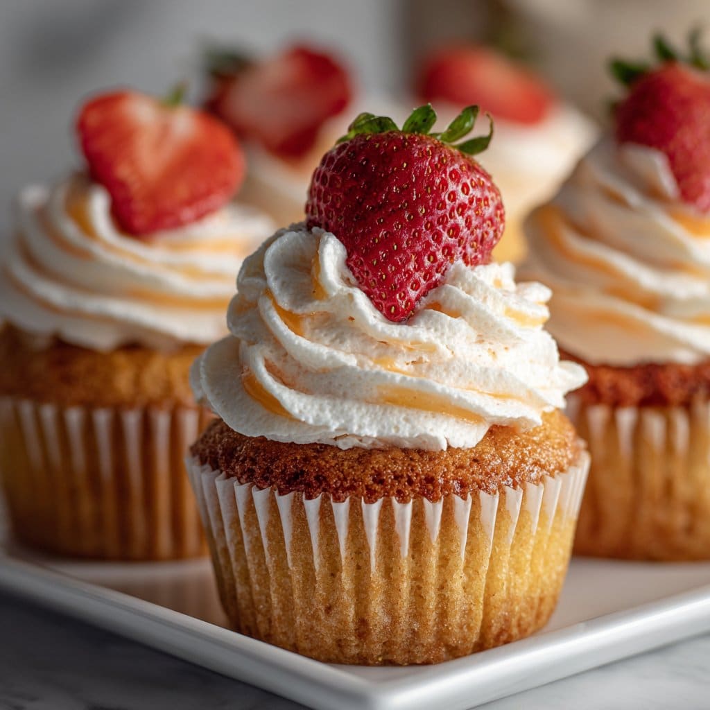 Strawberry Mango Cupcakes with Cream Cheese
