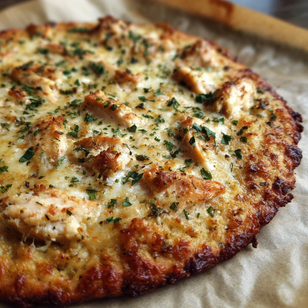 Garlic Parmesan Chicken Pizza (Low Carb)