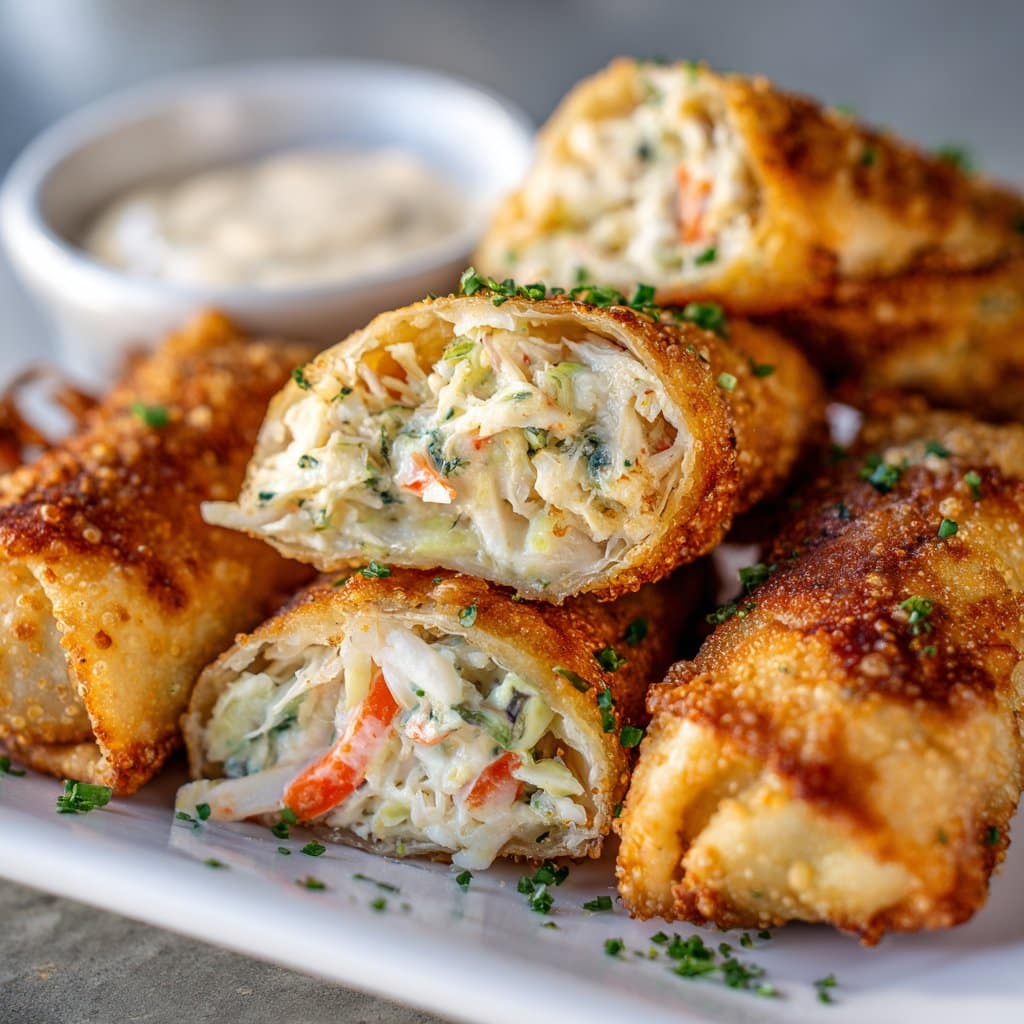 Crab Cake Egg Rolls