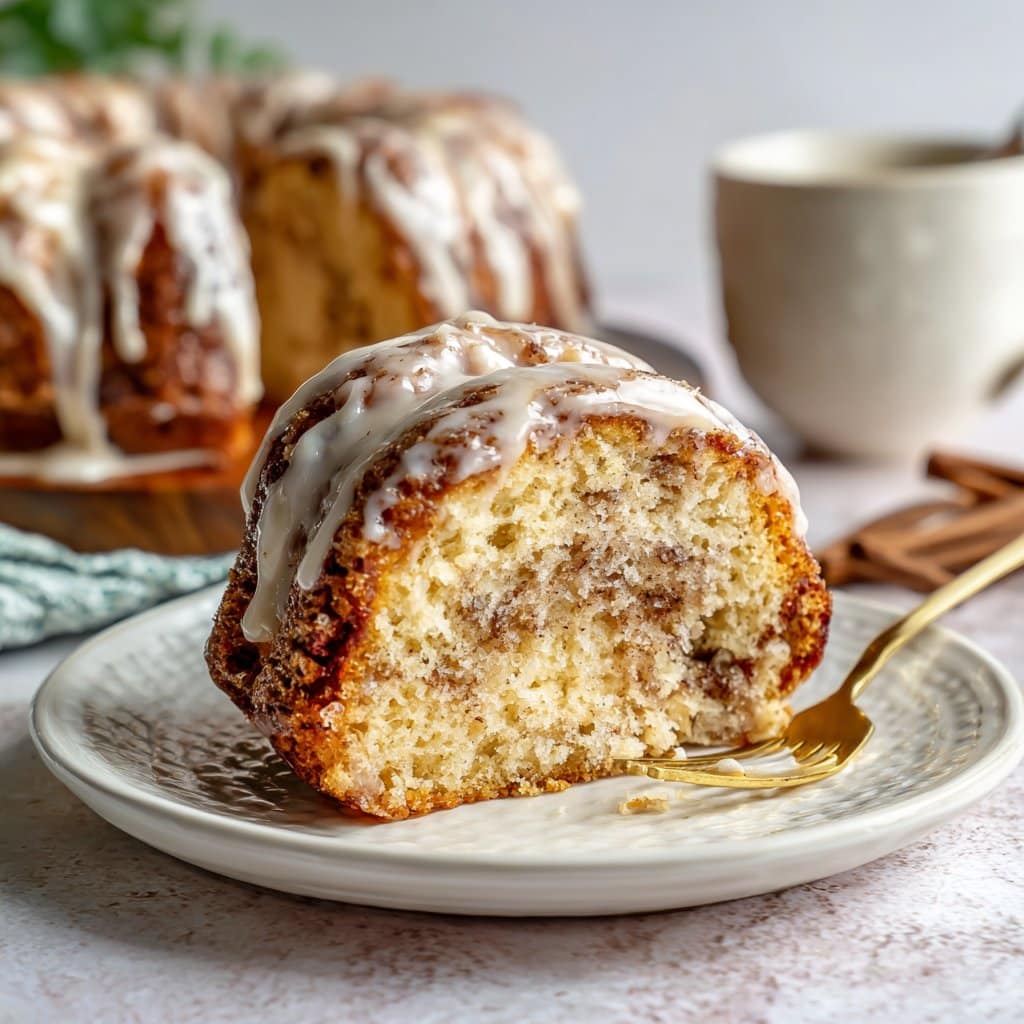 Soft Cinnamon Roll Cake with Glaze