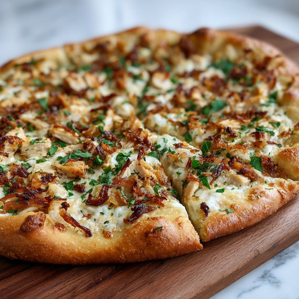 Roasted Garlic White Chicken Pizza