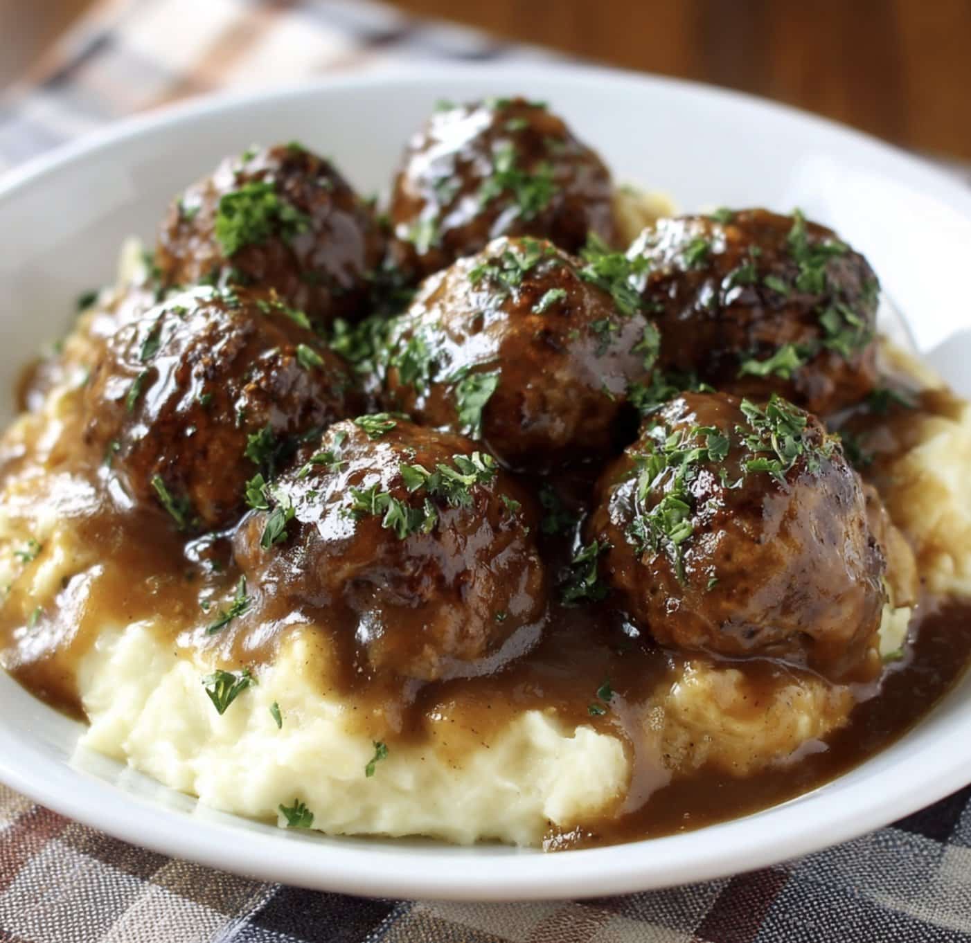 Slow Cooker Crock Pot Salisbury Steak Meatballs