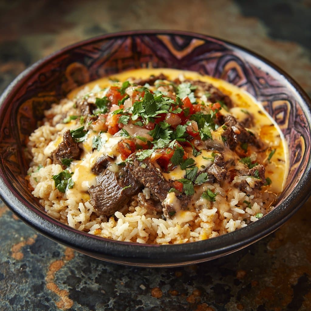 Steak Queso Rice