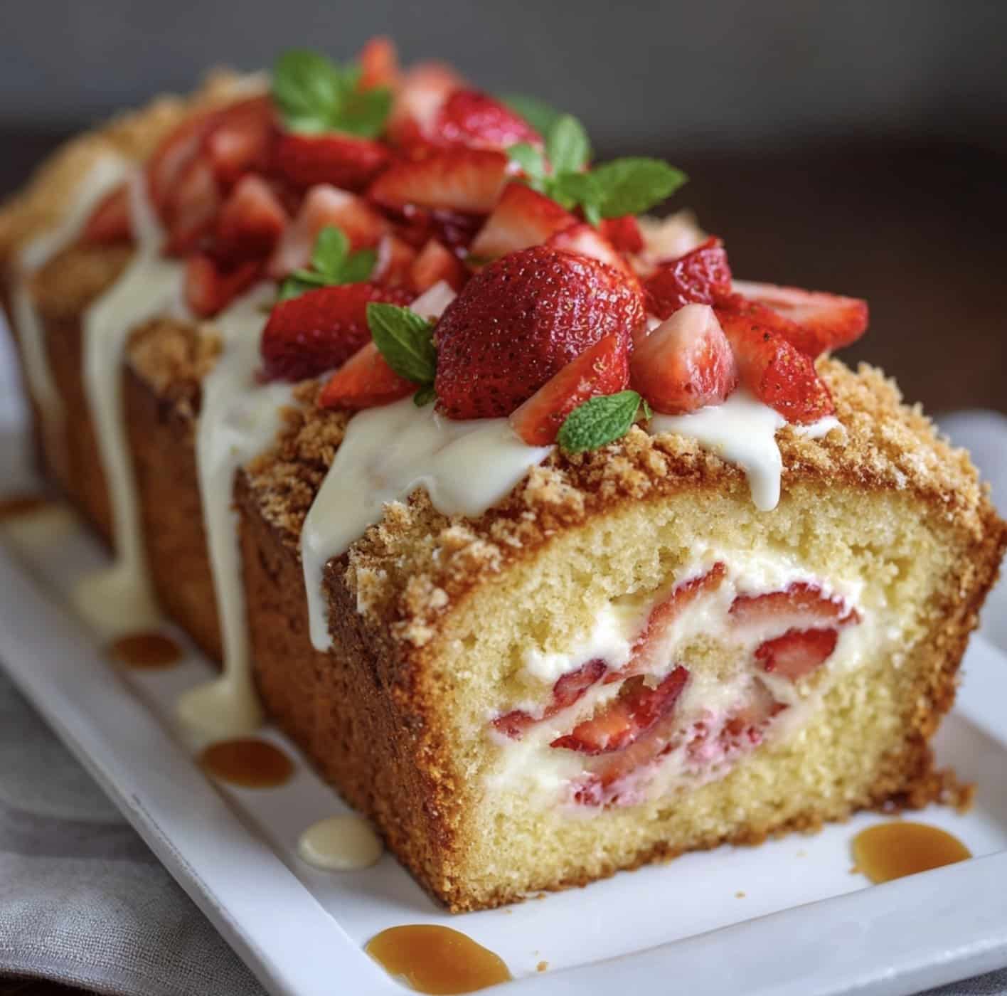 Strawberry Cream Cheese Pound Cake