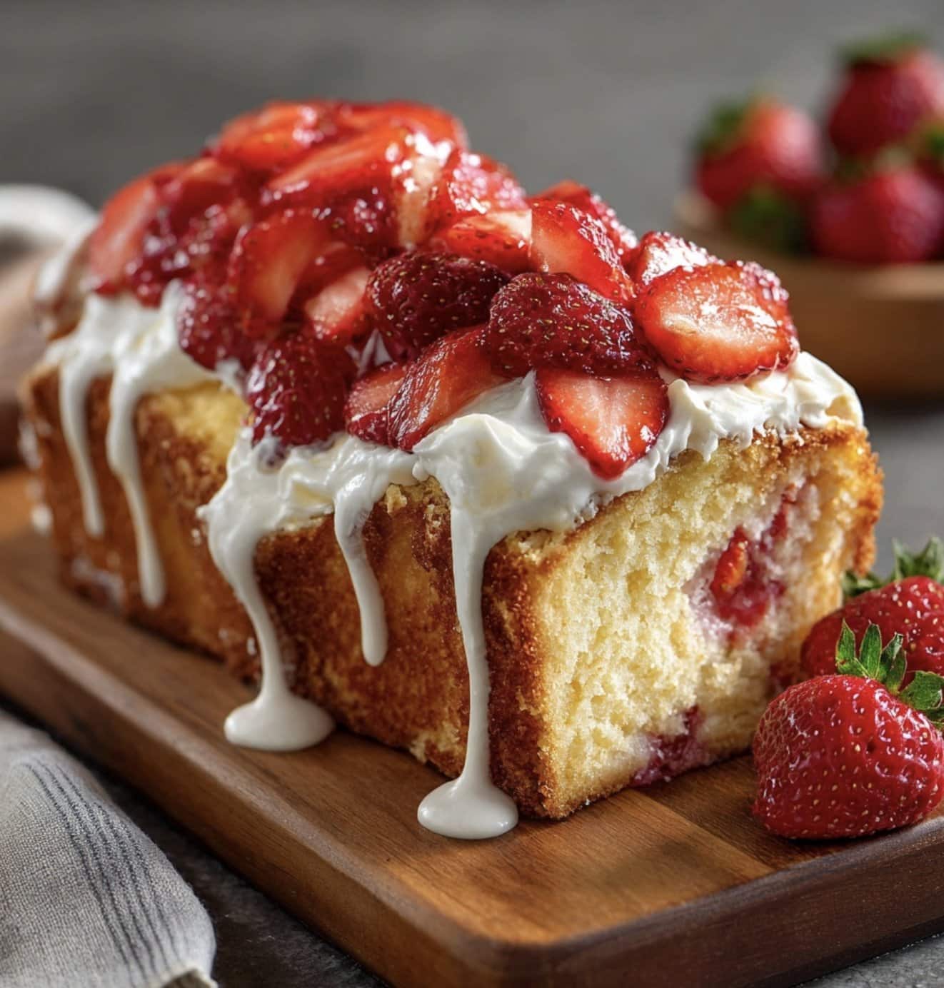 strawberry cream cheese pound cake