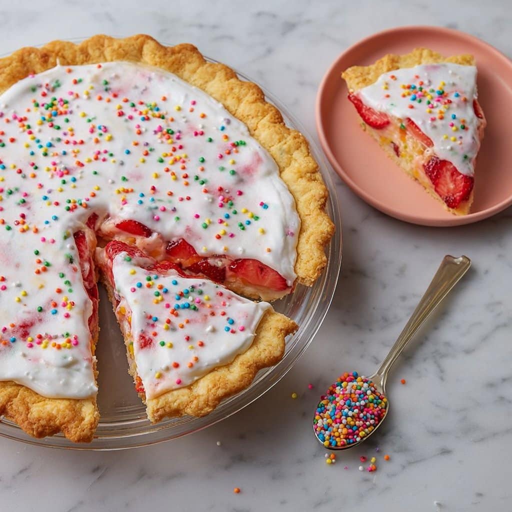 Strawberry Pop-Tart Pie - Fruity Crust Pie with Icing & Sprinkles