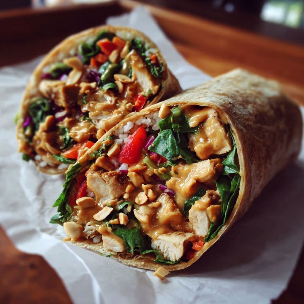 Thai Peanut Chicken Wrap