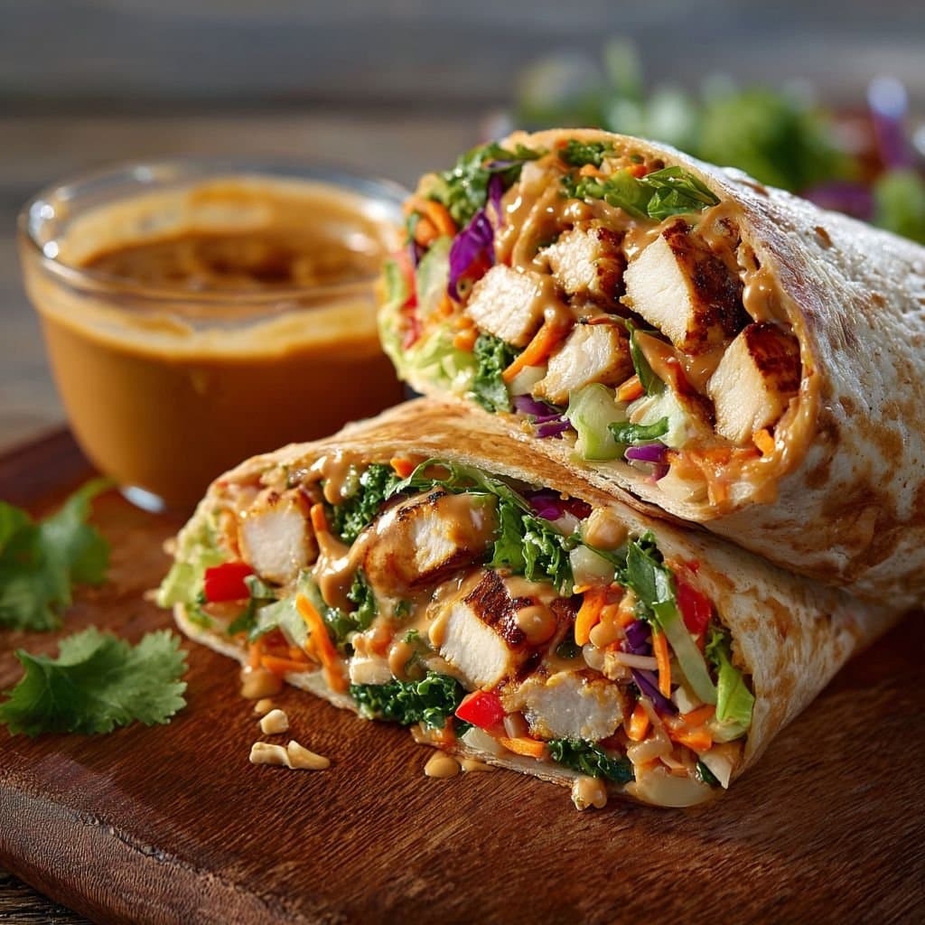 Thai Peanut Chicken Wrap