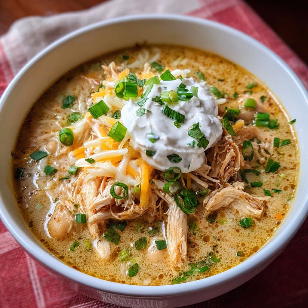 White Chicken Chili with Cream Cheese