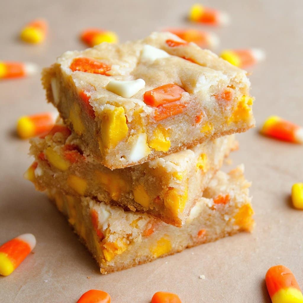 Candy Corn White Chocolate Blondies
