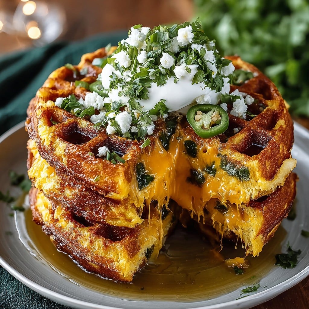 Cheddar Jalapeño Cornbread Waffles Recipe