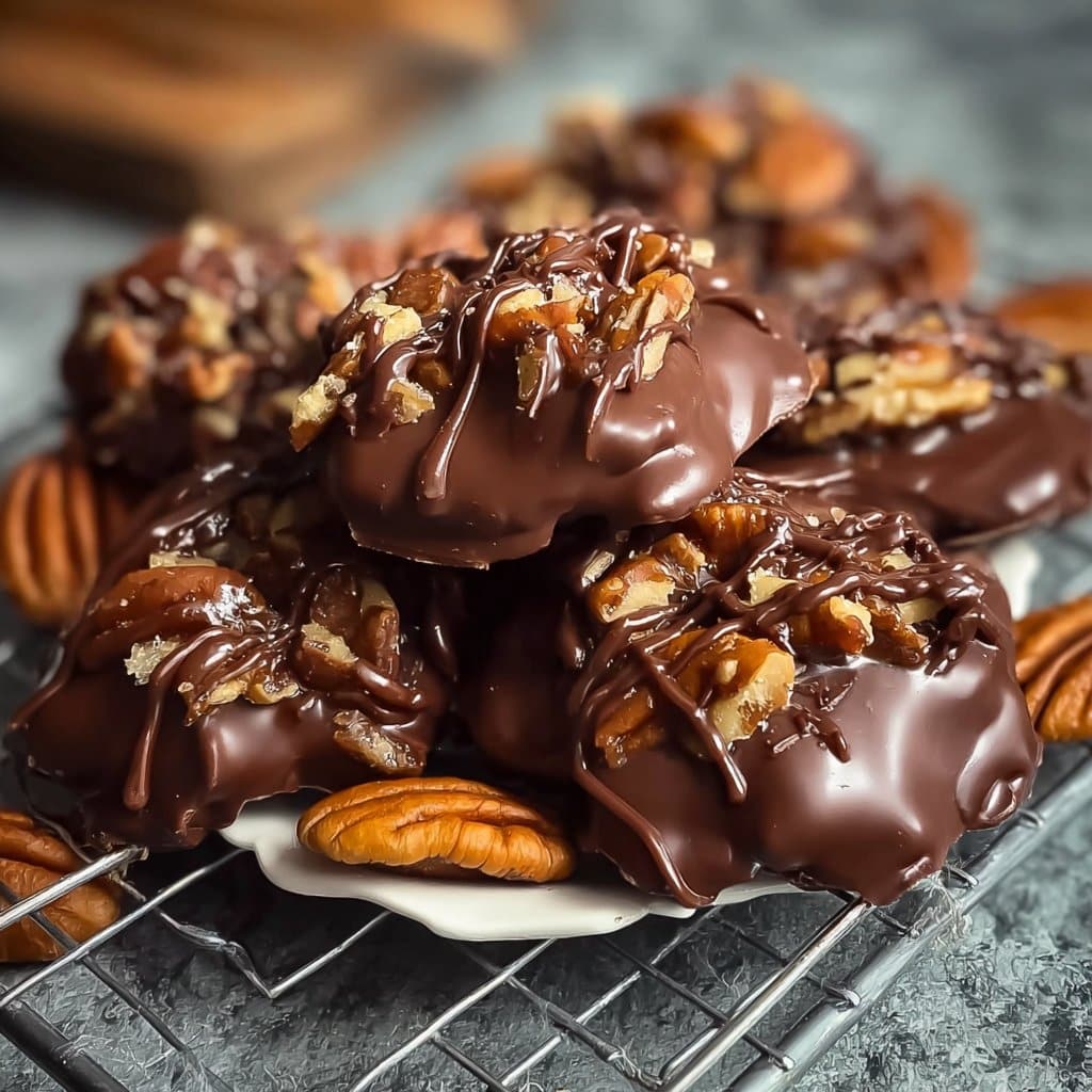 Chocolate Pecan Turtle Clusters