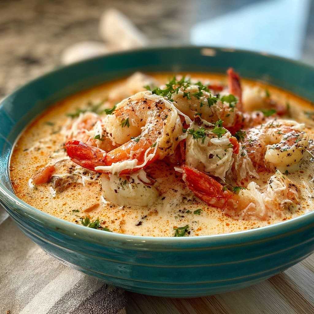 Creamy crab and shrimp seafood