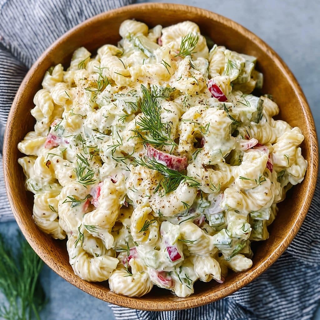 Creamy Dill Pickle Pasta Salad