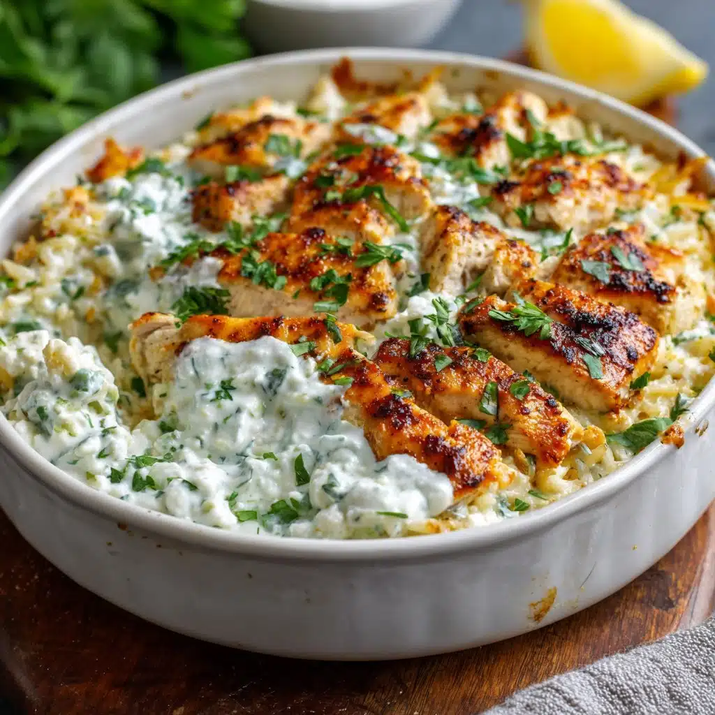 Dump-and-Bake Chicken Tzatziki Casserole