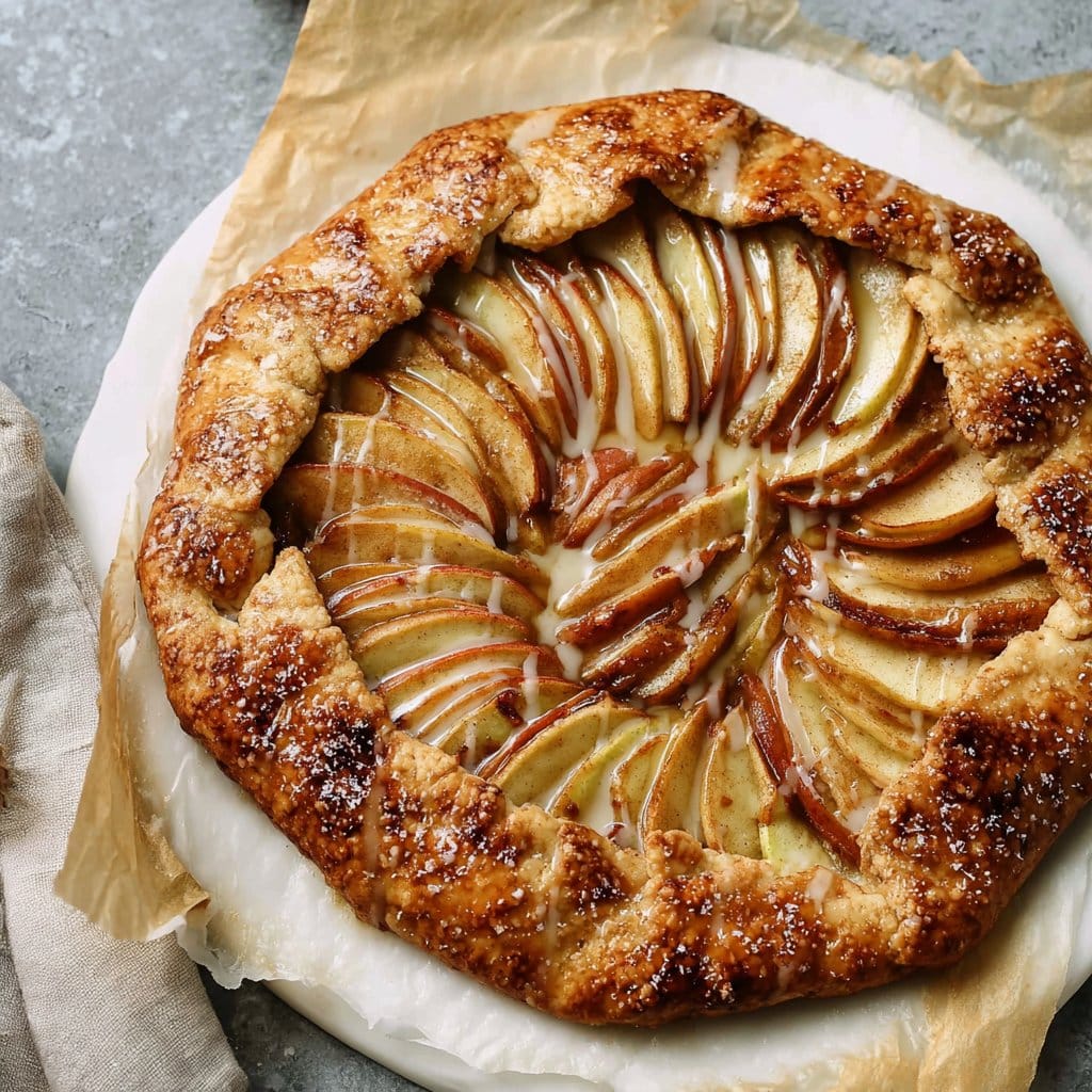 Easy Apple Galette with Vanilla Glaze
