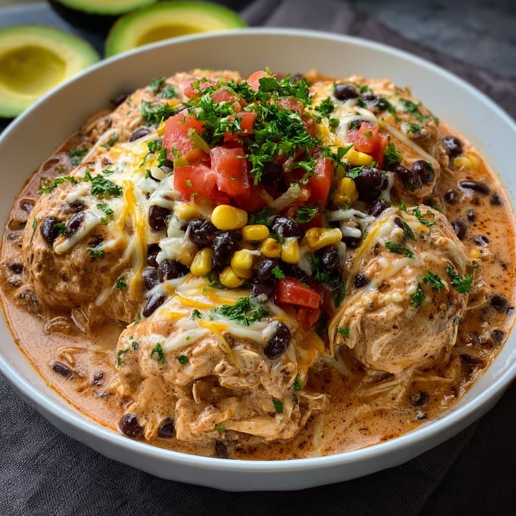 Easy Creamy Slow Cooker Fiesta Chicken