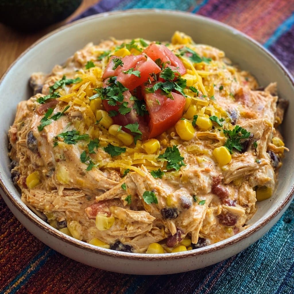 Easy Creamy Slow Cooker Fiesta Chicken
