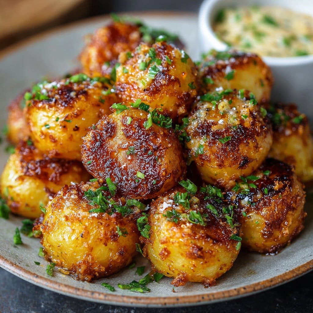 Easy Mustard potato poppers