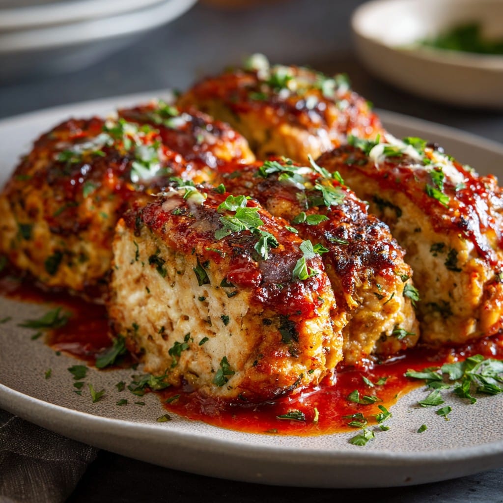 Garlic Parmesan Chicken Meatloaves Recipe