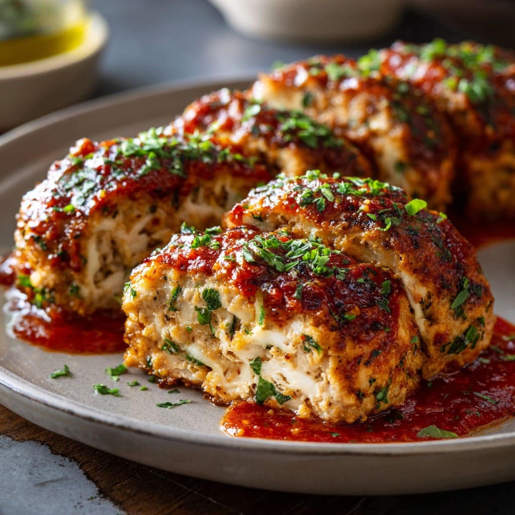 Garlic Parmesan Chicken Meatloaves Recipe