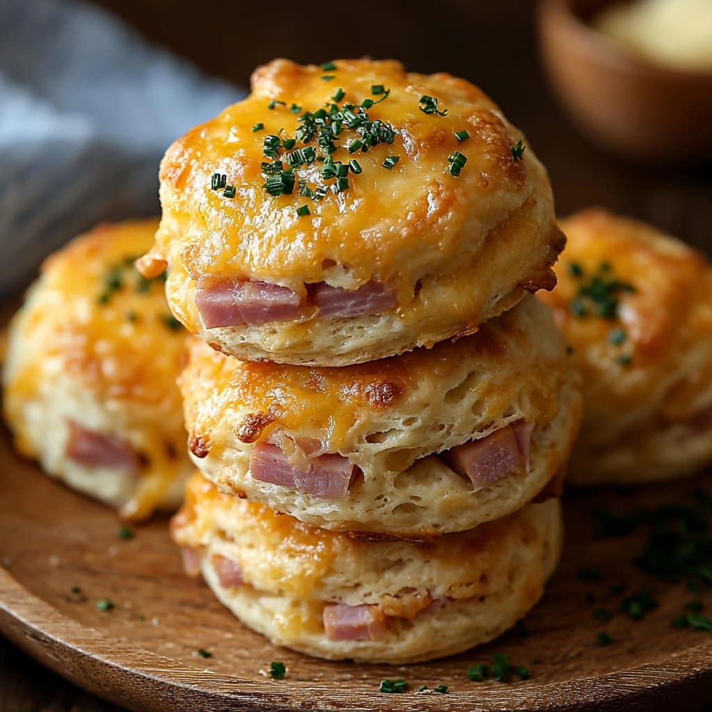 Ham and Cheese Butter Swim Biscuits Recipe
