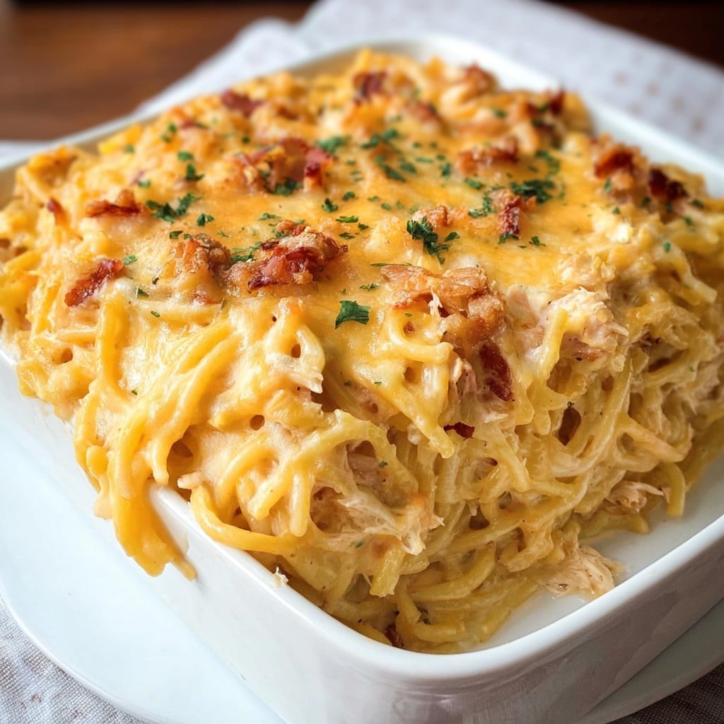 Homemade Southern Chicken Spaghetti Casserole Recipe
