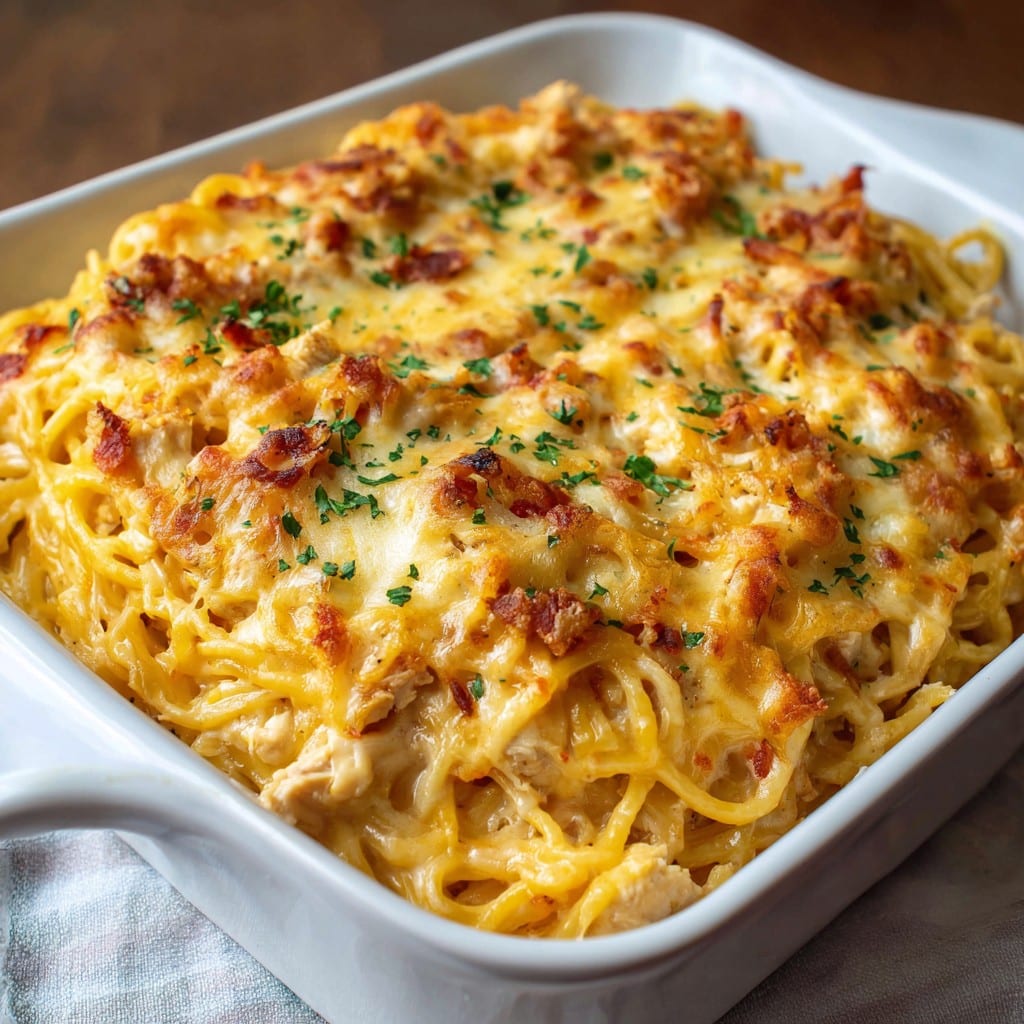 Homemade Southern Chicken Spaghetti Casserole Recipe