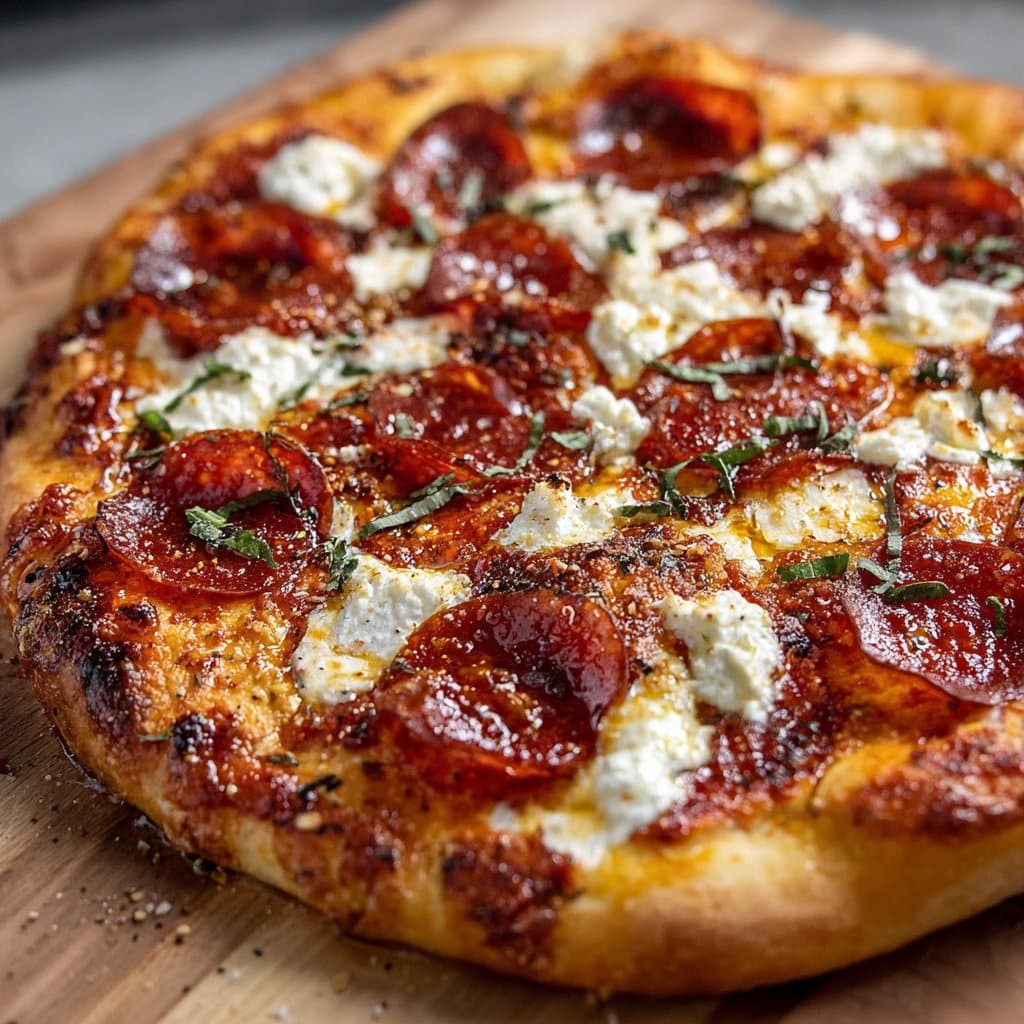 Hot Honey Pepperoni Ricotta Pizza