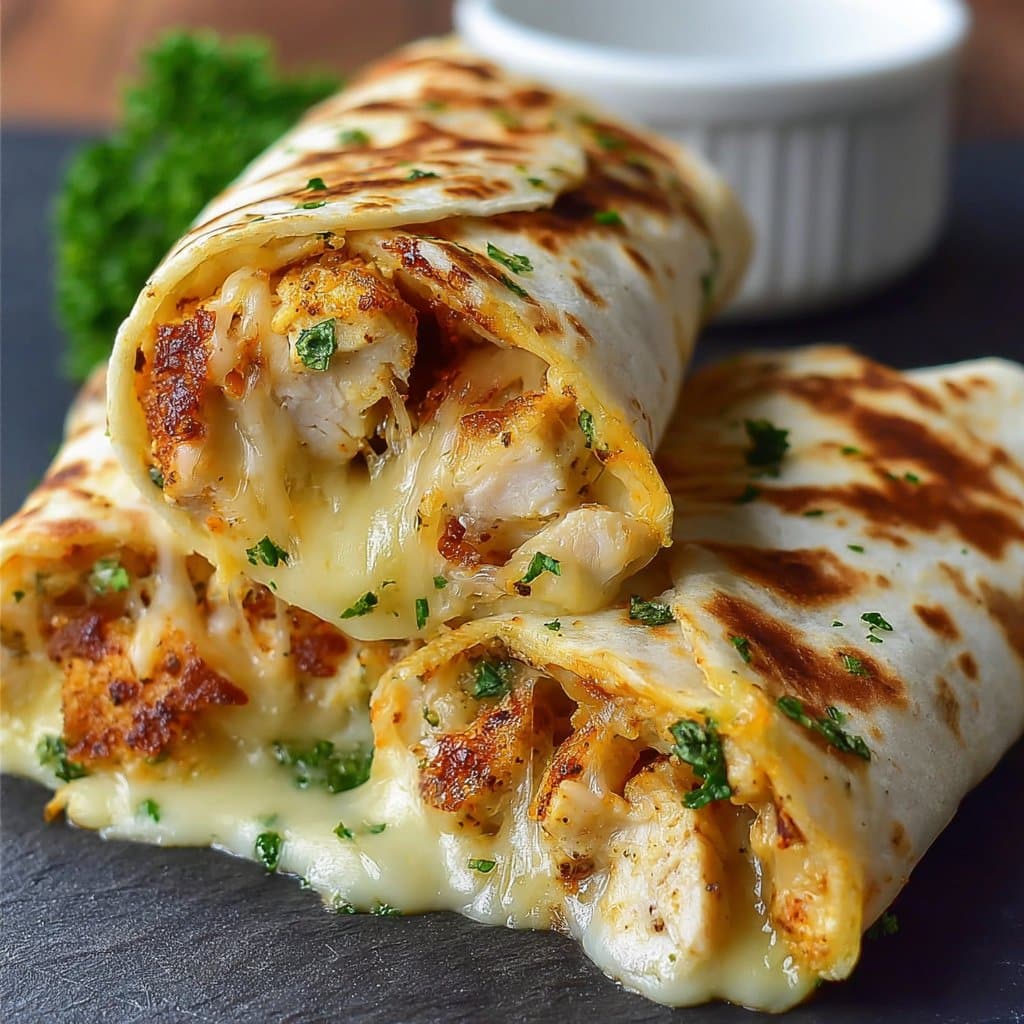 Low Carb Cheesy Garlic Chicken Wraps Recipes