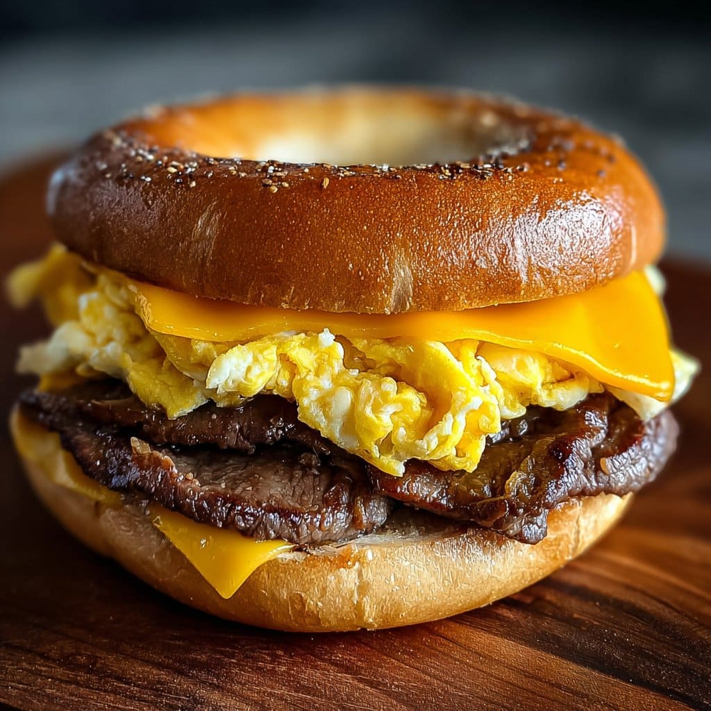 McDonald’s Copycat Breakfast Steak Egg and Cheese Bagel
