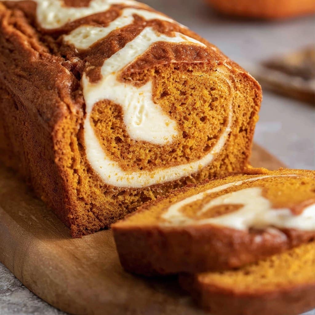 Pumpkin Bread with Cream Cheese Swirl Recipe