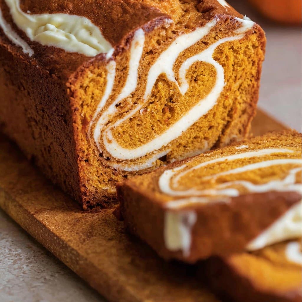 Pumpkin Bread with Cream Cheese Swirl Recipe