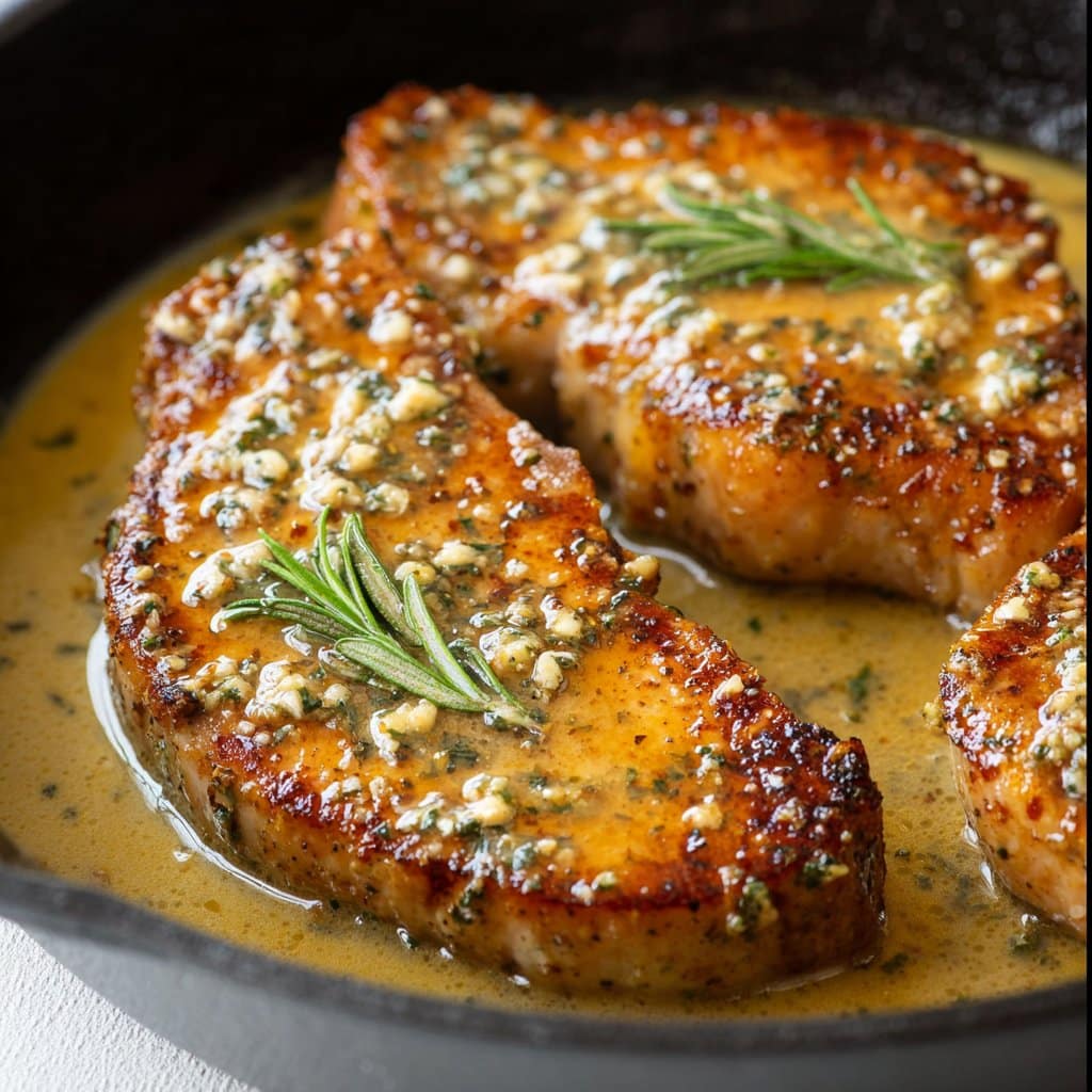 Rosemary Garlic Butter Pork Chops