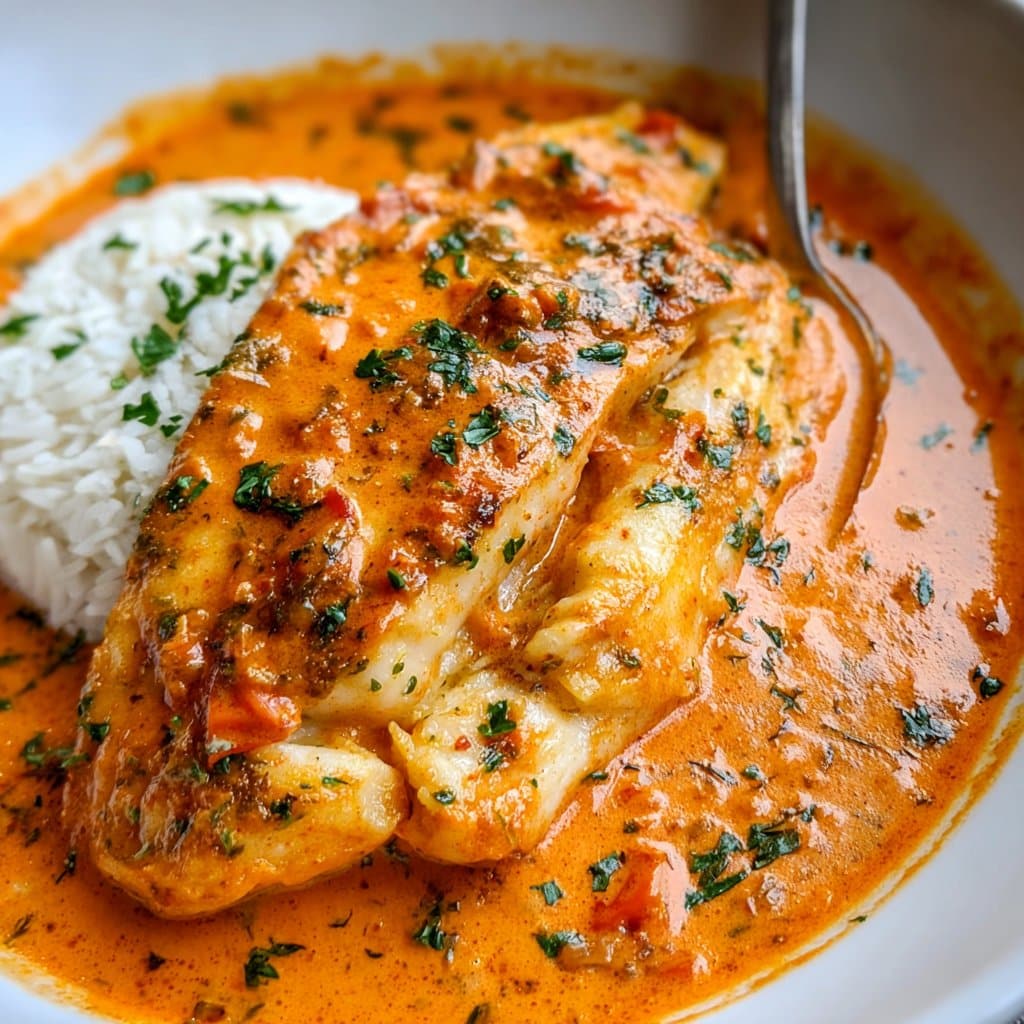 Savor Tilapia in Roasted Pepper Sauce