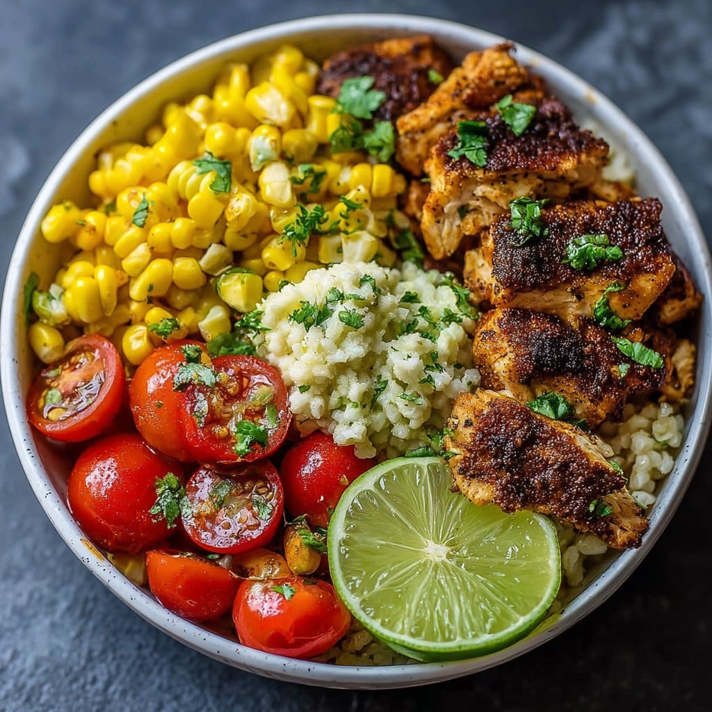 Street Corn Chicken Bowl For Meal Prep