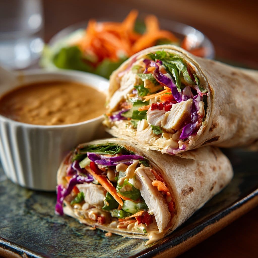 Thai Peanut Chicken Wraps Recipe