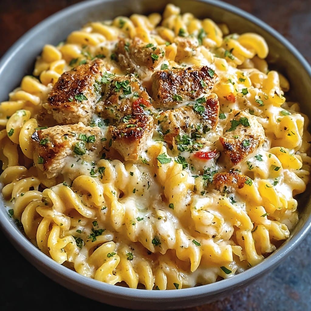 The Best Crockpot Garlic Parmesan Chicken Pasta Recipe