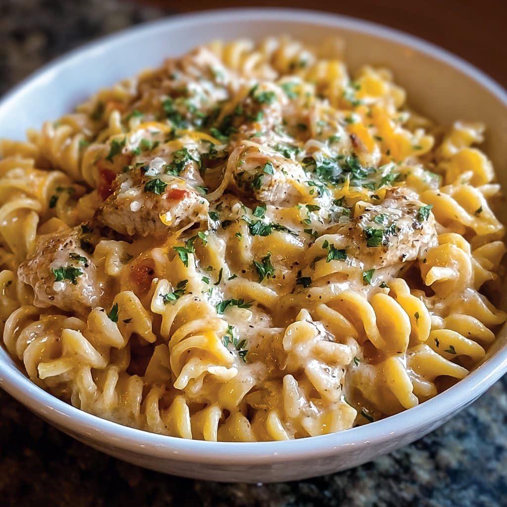 The Best Crockpot Garlic Parmesan Chicken Pasta Recipe