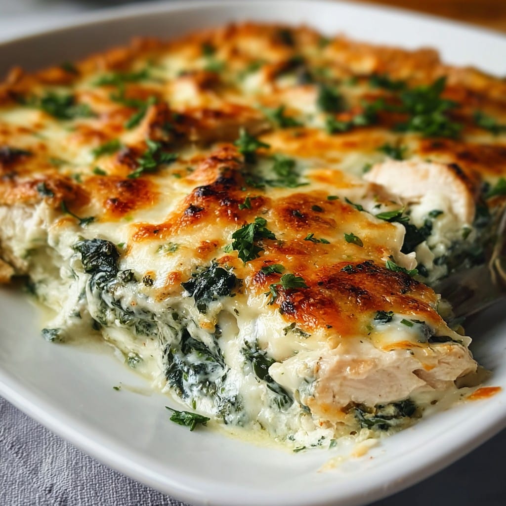Chicken and Spinach Casserole with Cream Cheese